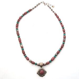 CAROLYN POLLACK 925 Sterling & Rhodochrosite Pendant necklace